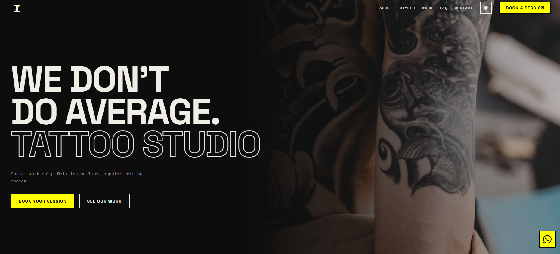 Tattoo Studio - Brutalist Style template preview