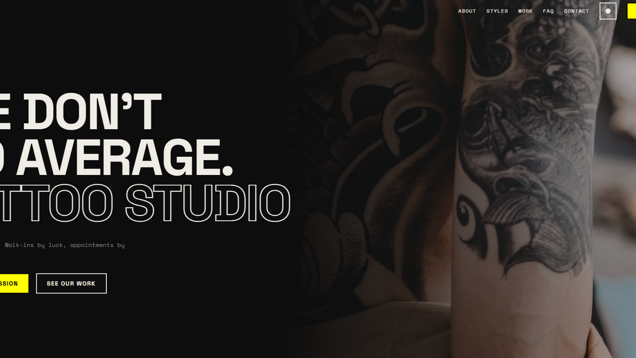 Tattoo Studio - Brutalist Style template preview