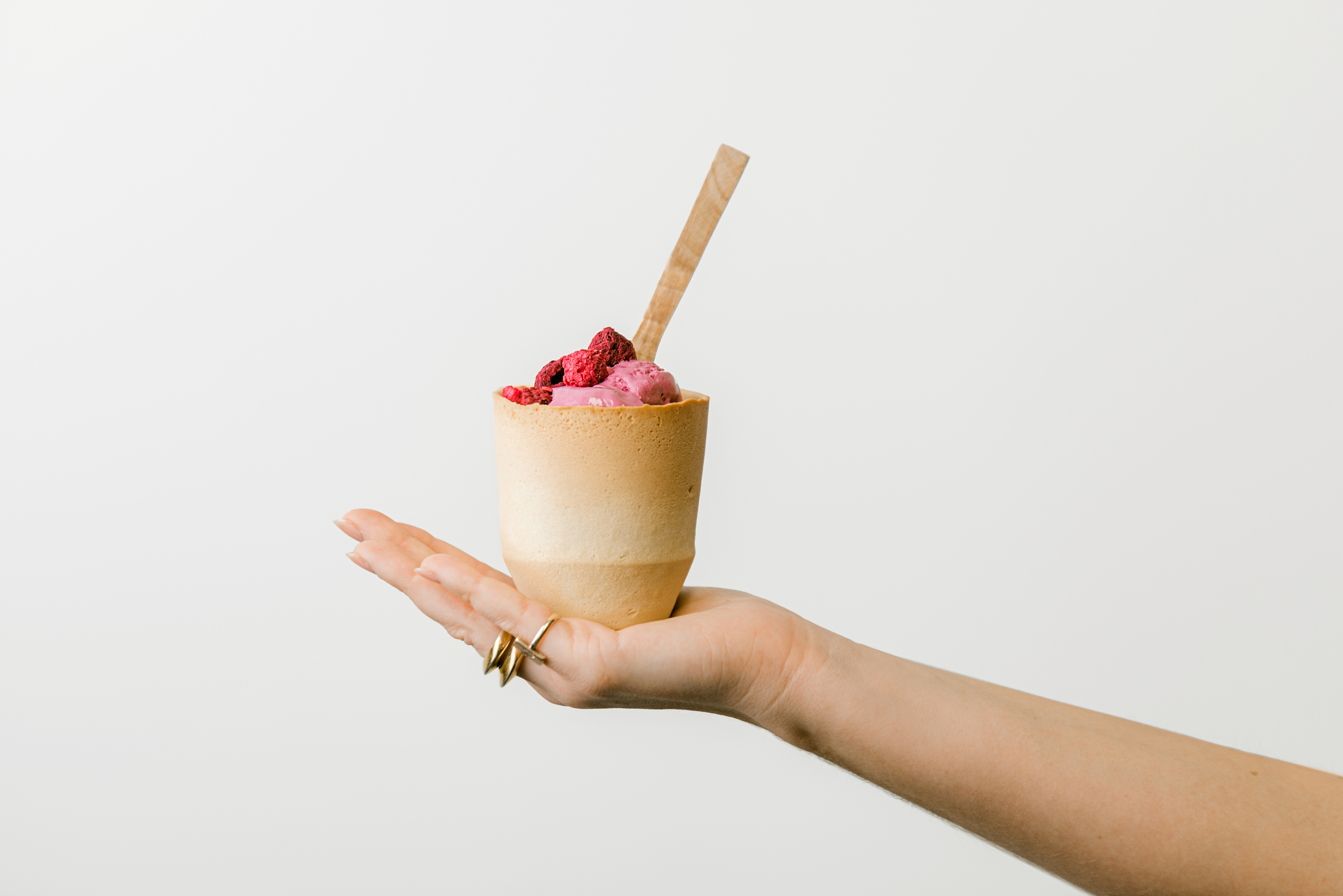 Stacked twiice edible cups