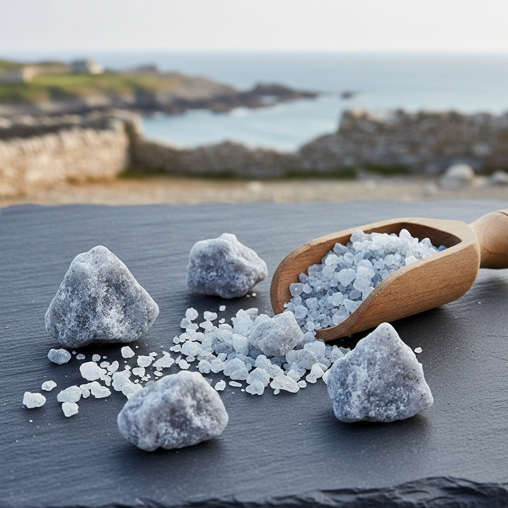 Traditional salt harvesting france