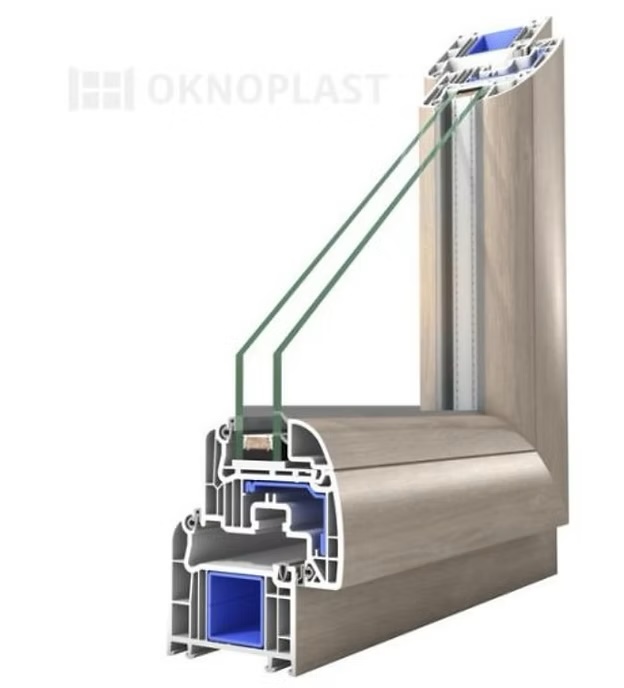 Profilé de fenêtre PVC en coupe