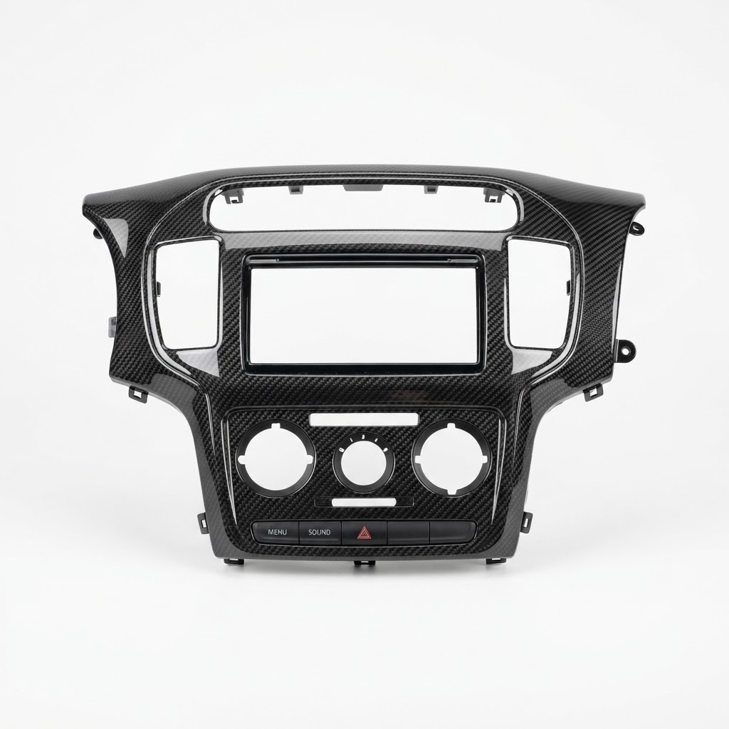 For VW Beetle 2003-2010 Black Carbon Fiber Interior Dashboard Decoration Central Control Trim Cover