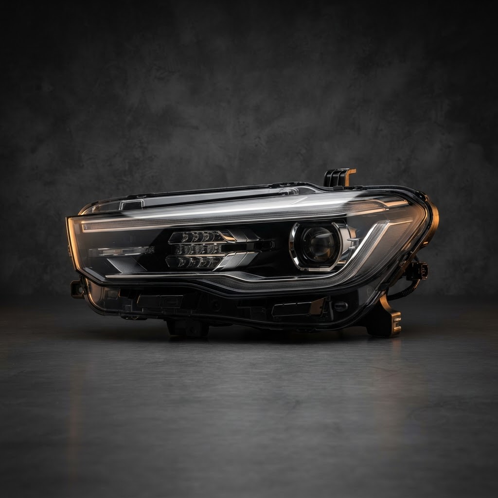 Headlights Genuine LED DRL for VW Golf 7 Facelift 7.5 Saloon/Variant, Black Chrome
