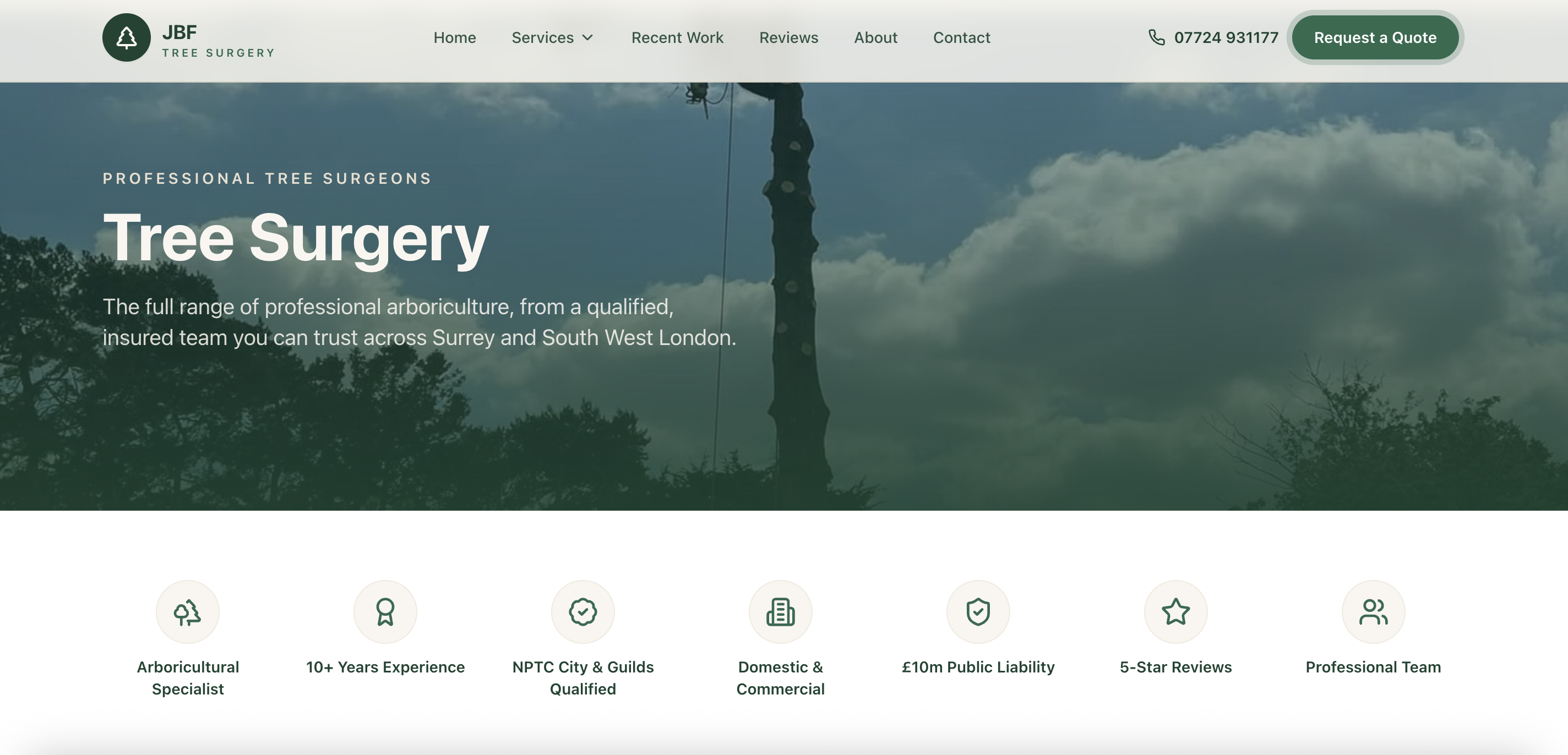 JBF Tree Surgery website