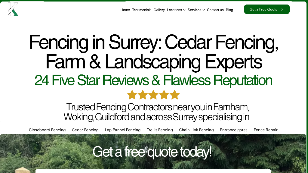 Surrey Fencing Experts website