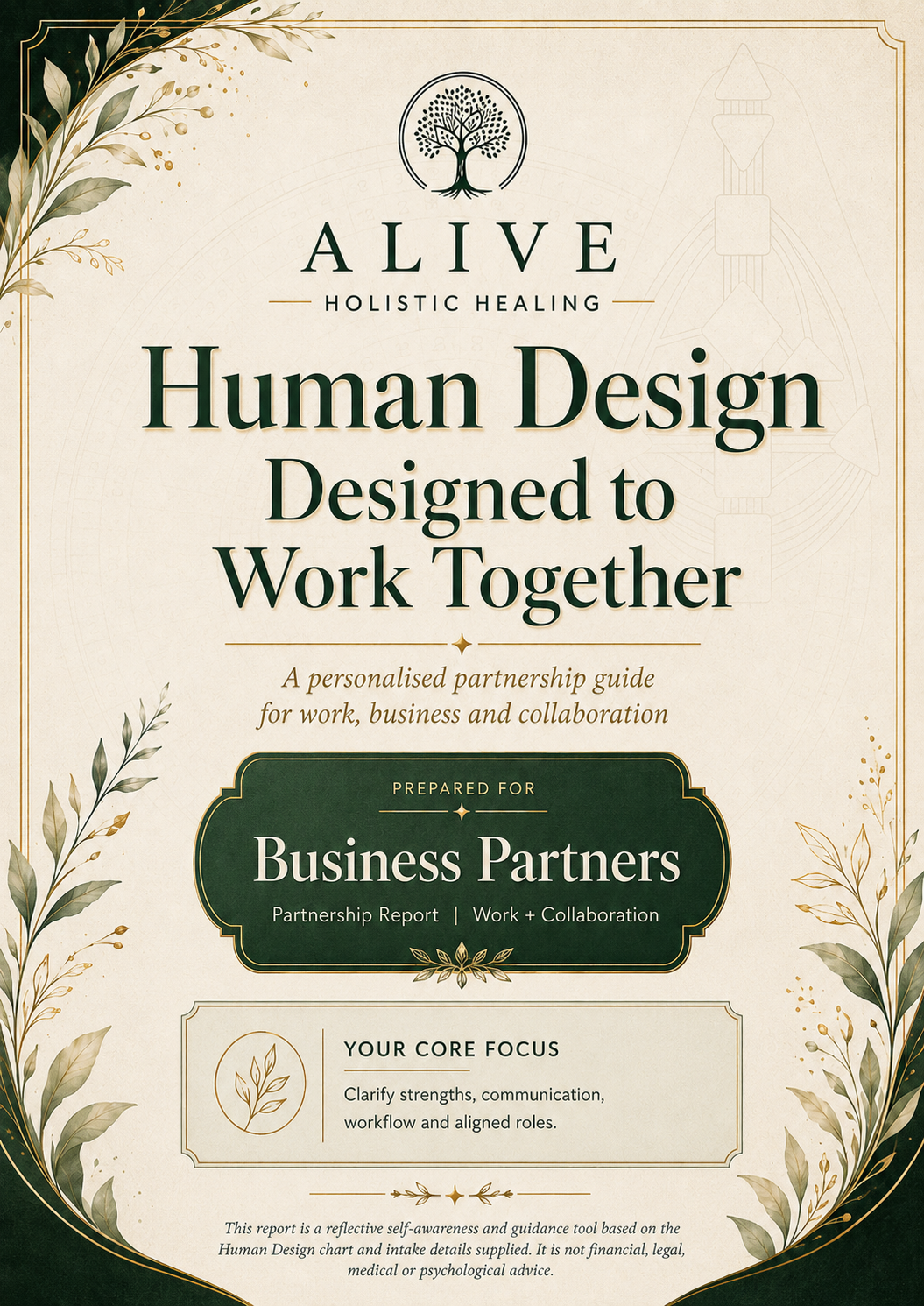 Designed to Work Together — Human Design report cover