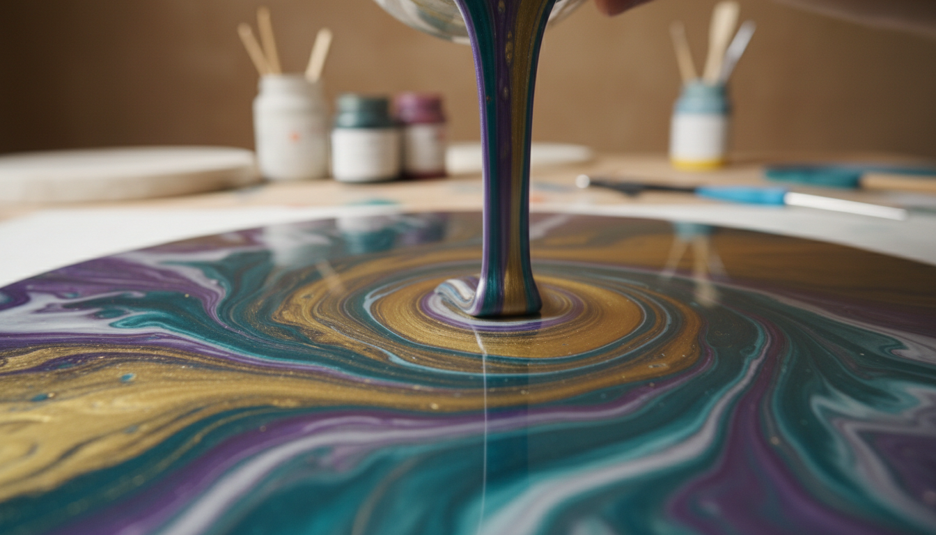 Beautiful resin art with swirling colors