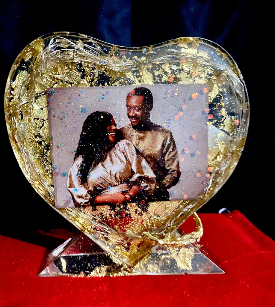 Resin Family Photo Plaque with LED Lights