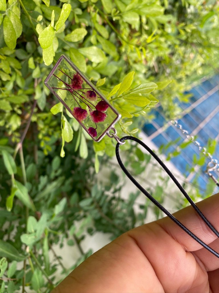 Pressed Flower Resin Pendant