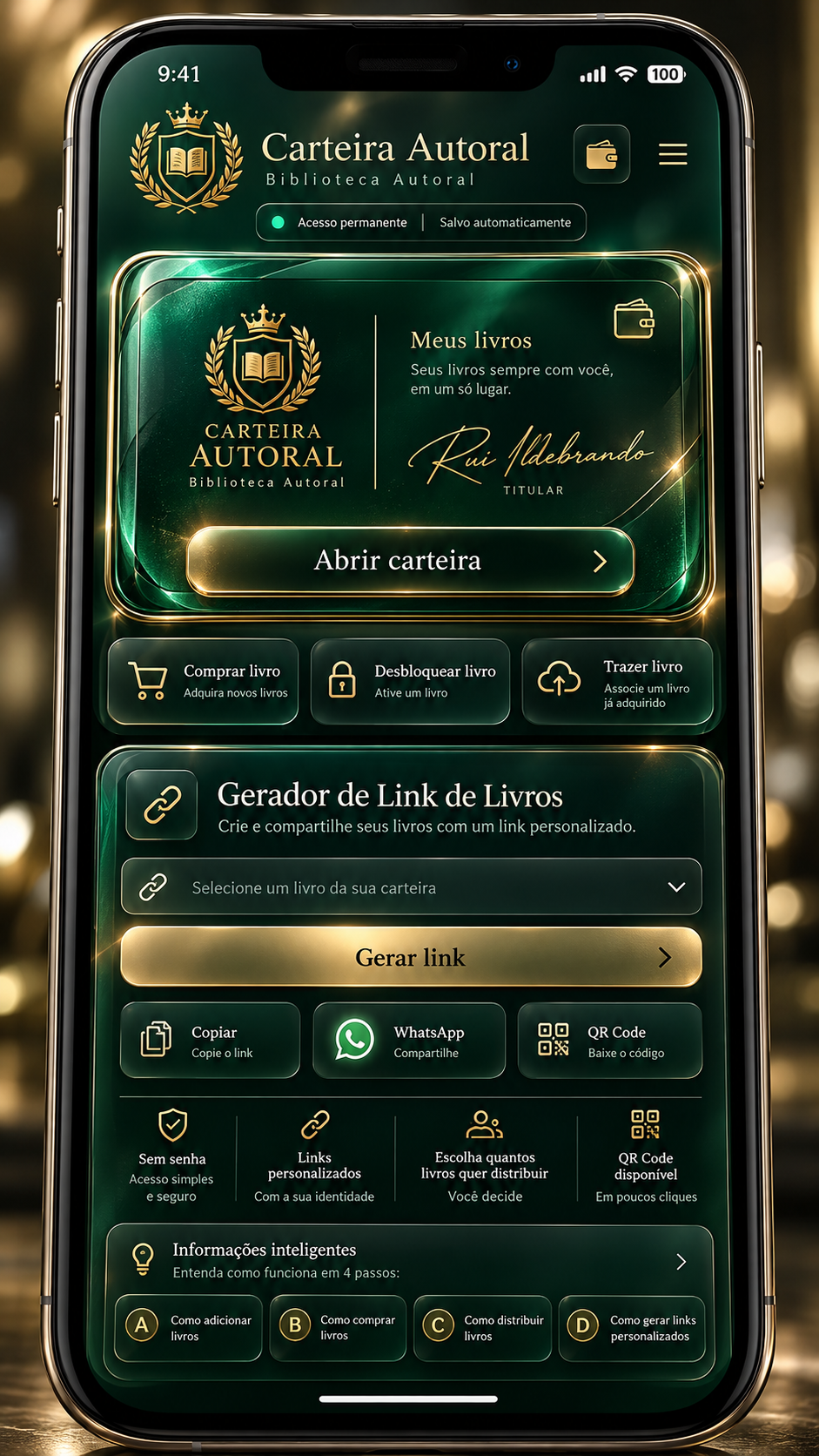 Carteira Autoral — tela oficial