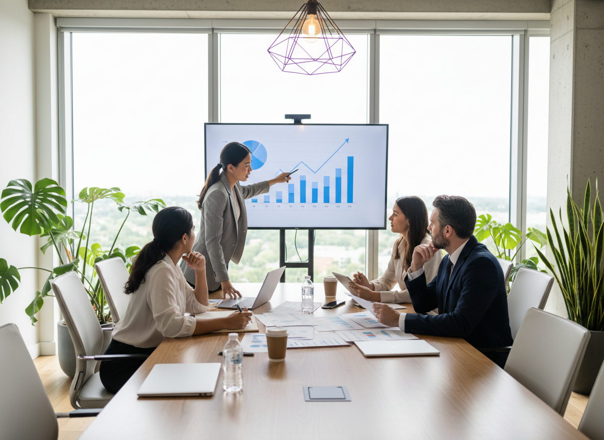 Dedicated financial specialist explaining tax planning rules to an entrepreneur