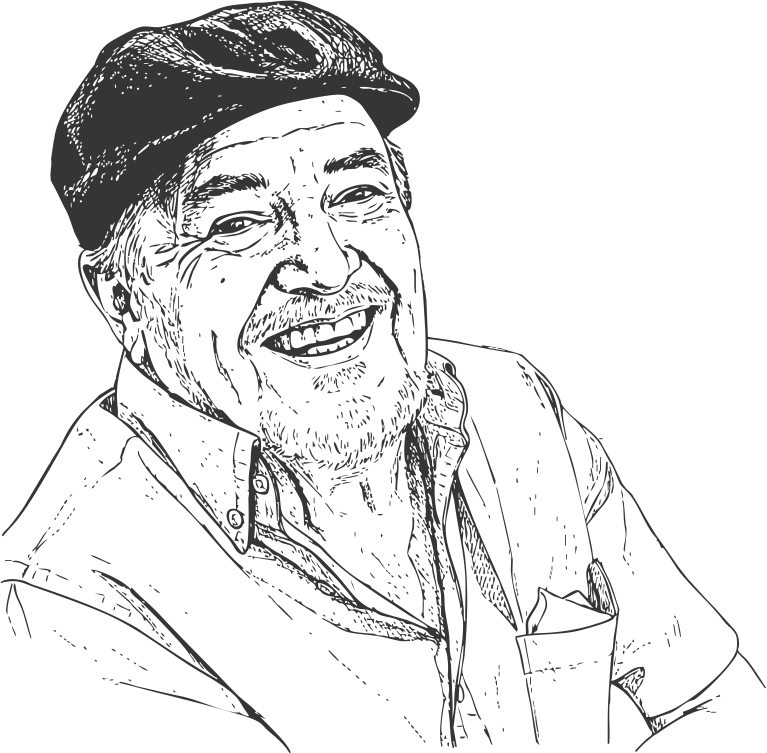 Illustrated portrait of Oubaas