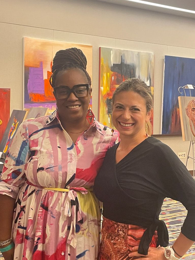 Samantha at client art show