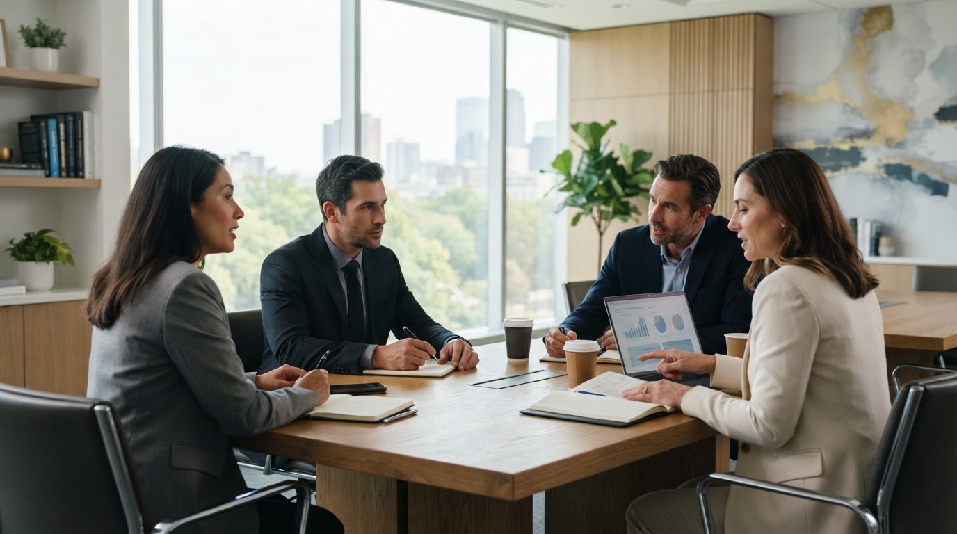 Profesionales en una sesión de capacitación ejecutiva