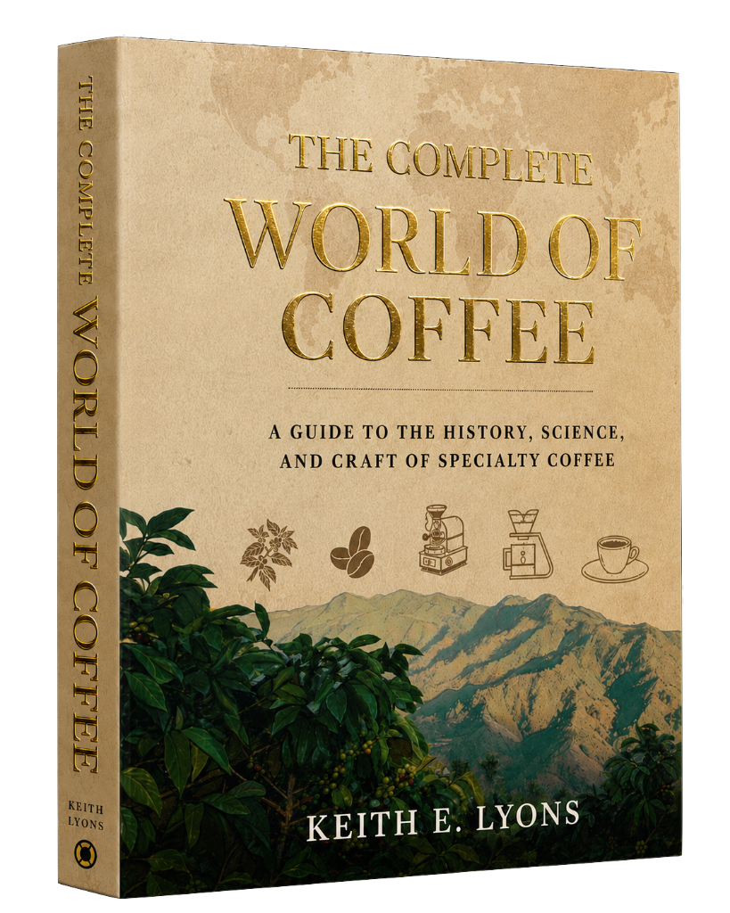 The Complete World of Coffee, specialty coffee book cover by Keith E. Lyons