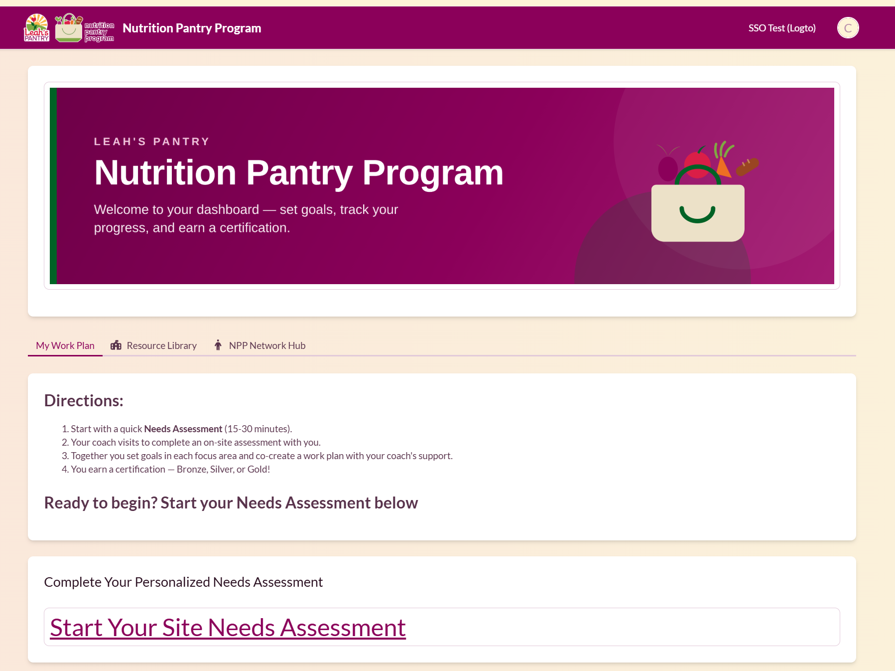 Nutrition Pantry Program dashboard screenshot