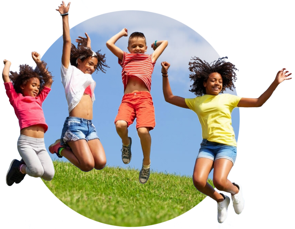 Children jumping joyfully