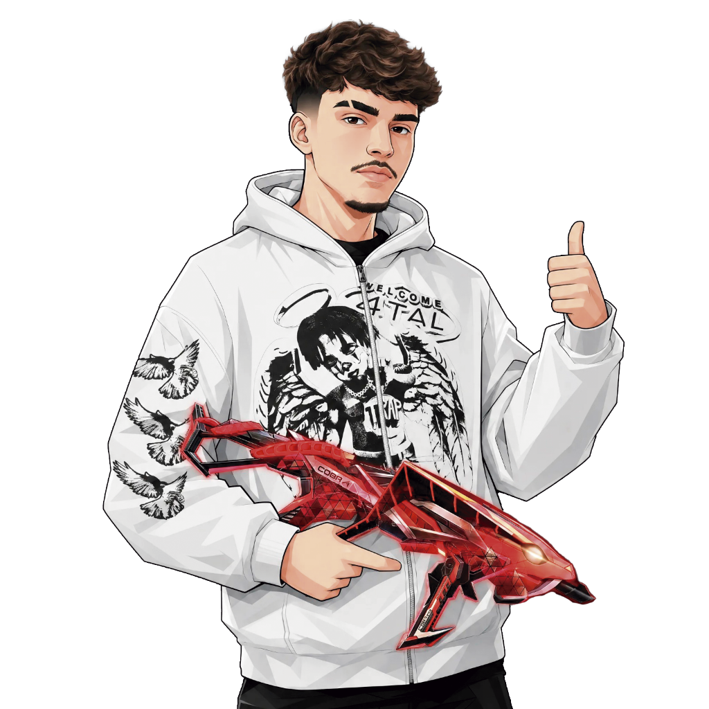Streamer com Arma Futurística