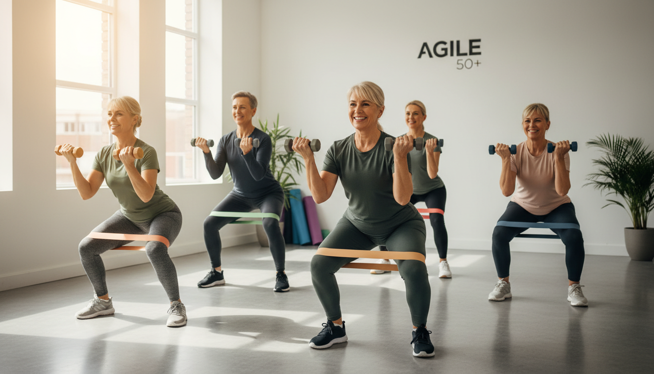 Small group fitness class for adults 55+