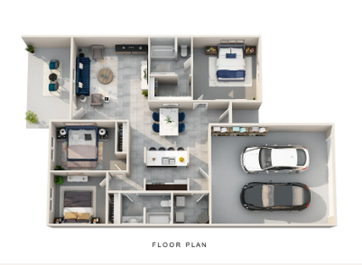 3 Bedroom Townhome layout