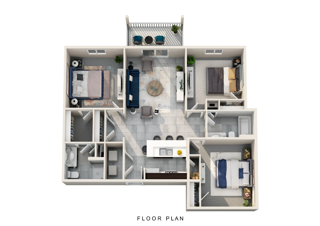 3 Bedroom Apartment layout
