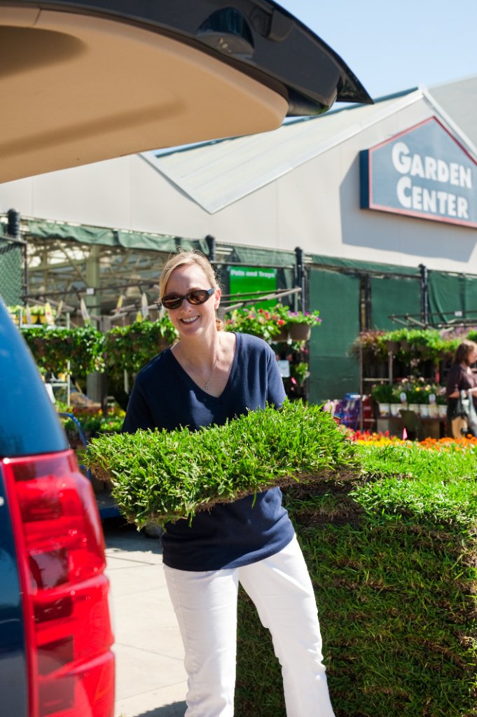 Woman at garden center