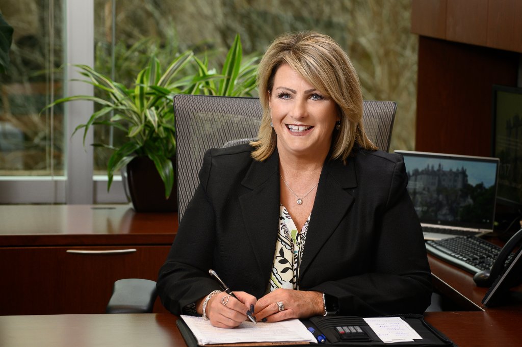 Executive at desk portrait