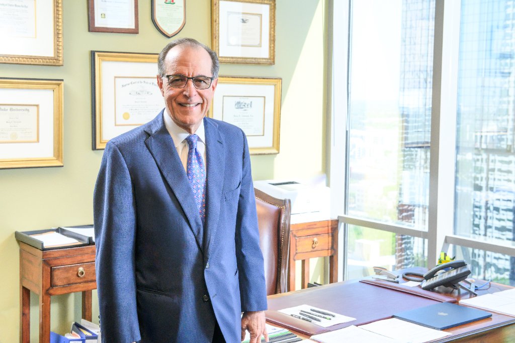 Attorney headshot in office