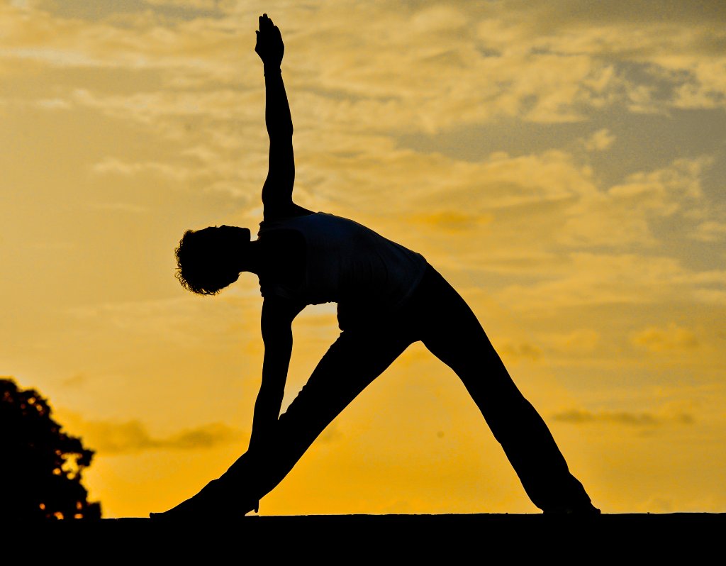 Yoga silhouette at sunset