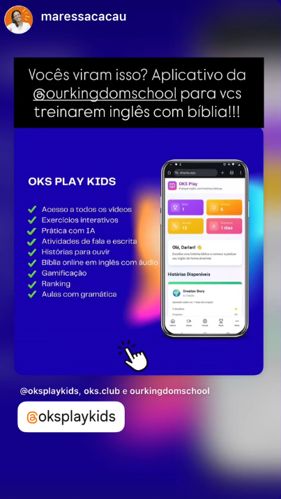 maressacacau - Vocês viram isso? Aplicativo da @ourkingdomschool
