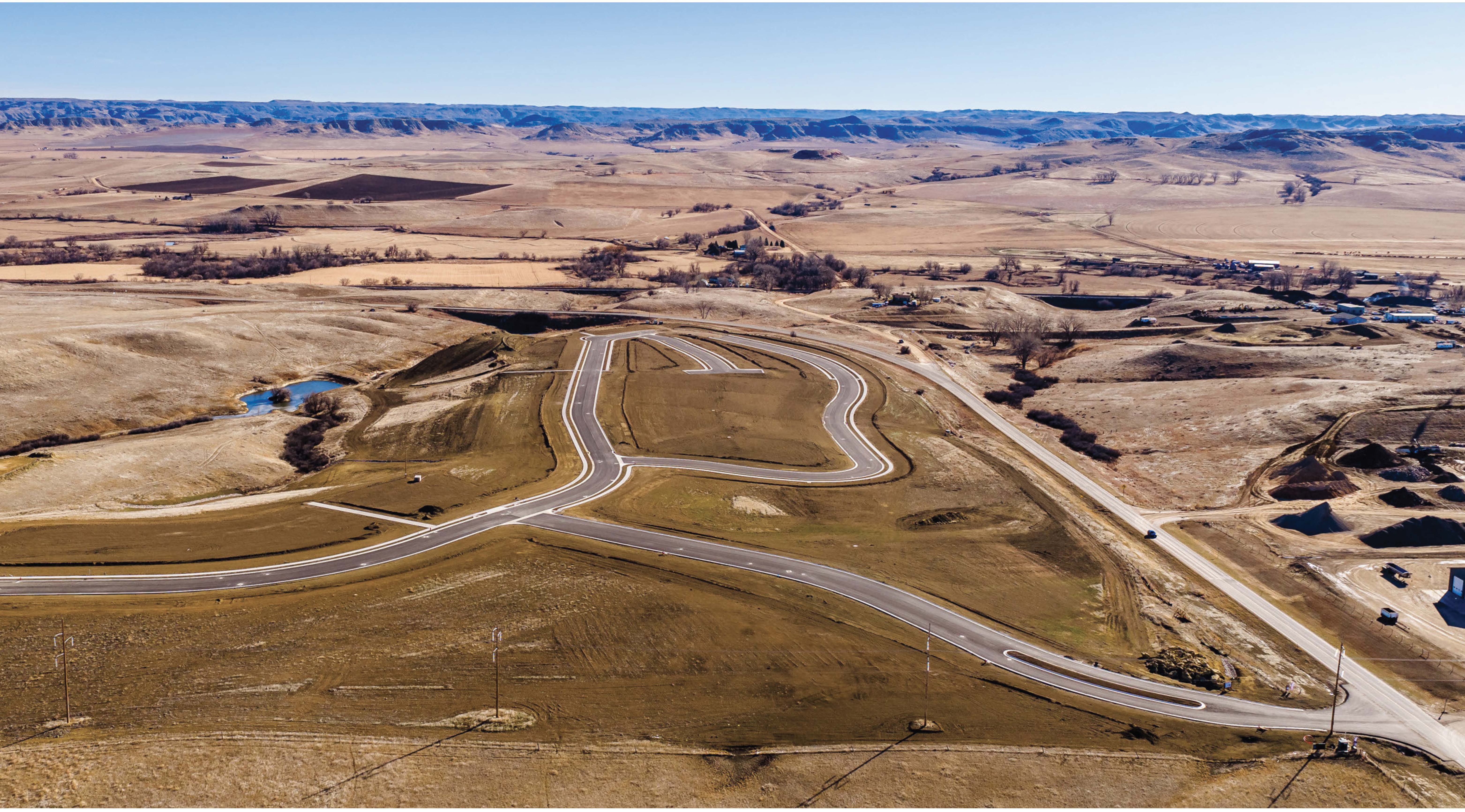Aerial view of Phase 1 road network at Story House Village