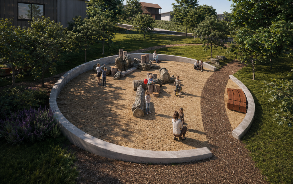 Future natural playground conceptual rendering