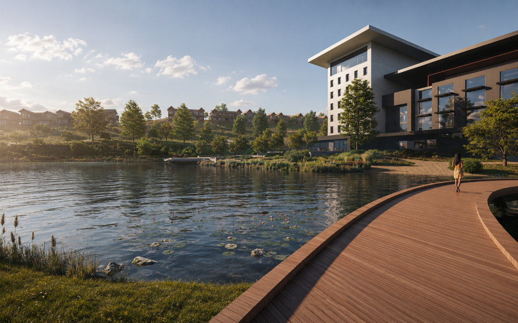Future boutique lodge conceptual rendering