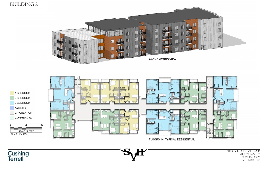Conceptual axonometric building drawing