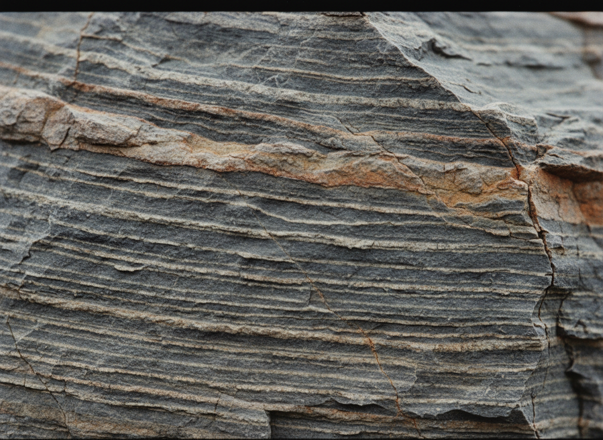 Shale rock strata of the Allegheny Plateau