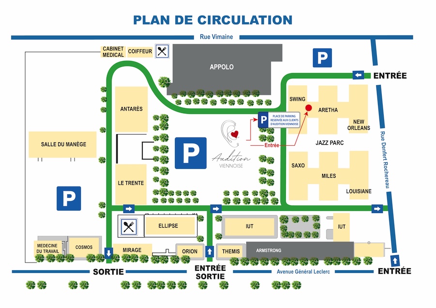 Plan de circulation et d'accès à Audition Viennoise
