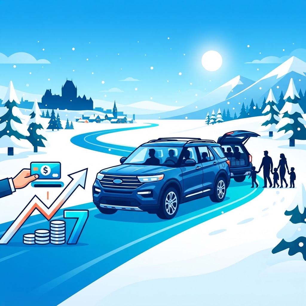 Illustration: 2018-2023 Used Ford Explorer: 7-Passenger Family SUV and Tailored Financing in Quebec