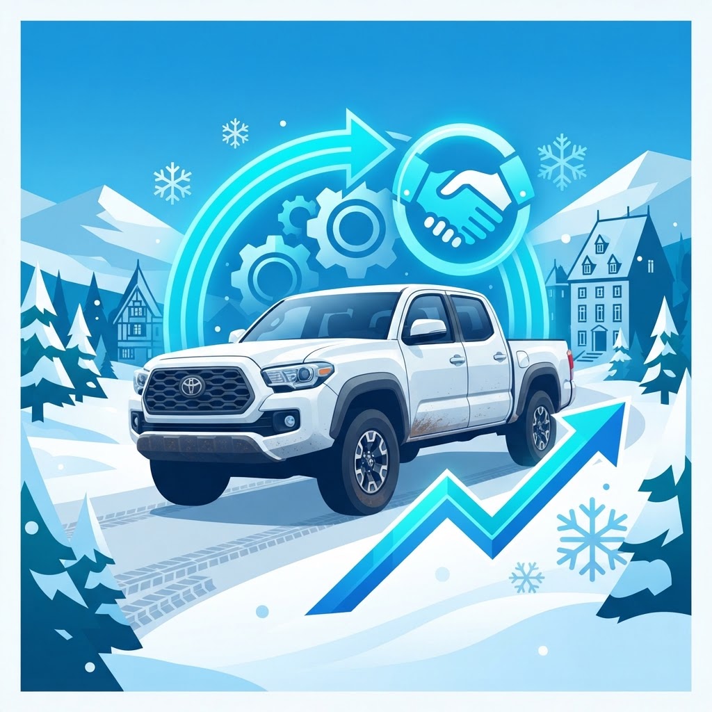 Illustration: Toyota Tacoma usagée Québec : camionnette compacte fiable, crédit
