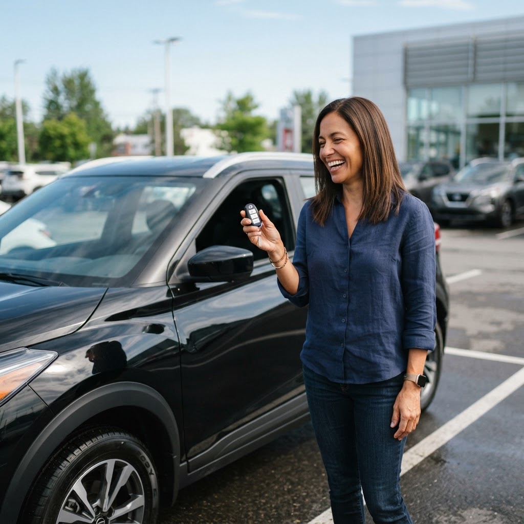Illustration: How Julie Secured 2nd Chance Financing for Her 2027 Nissan Kicks