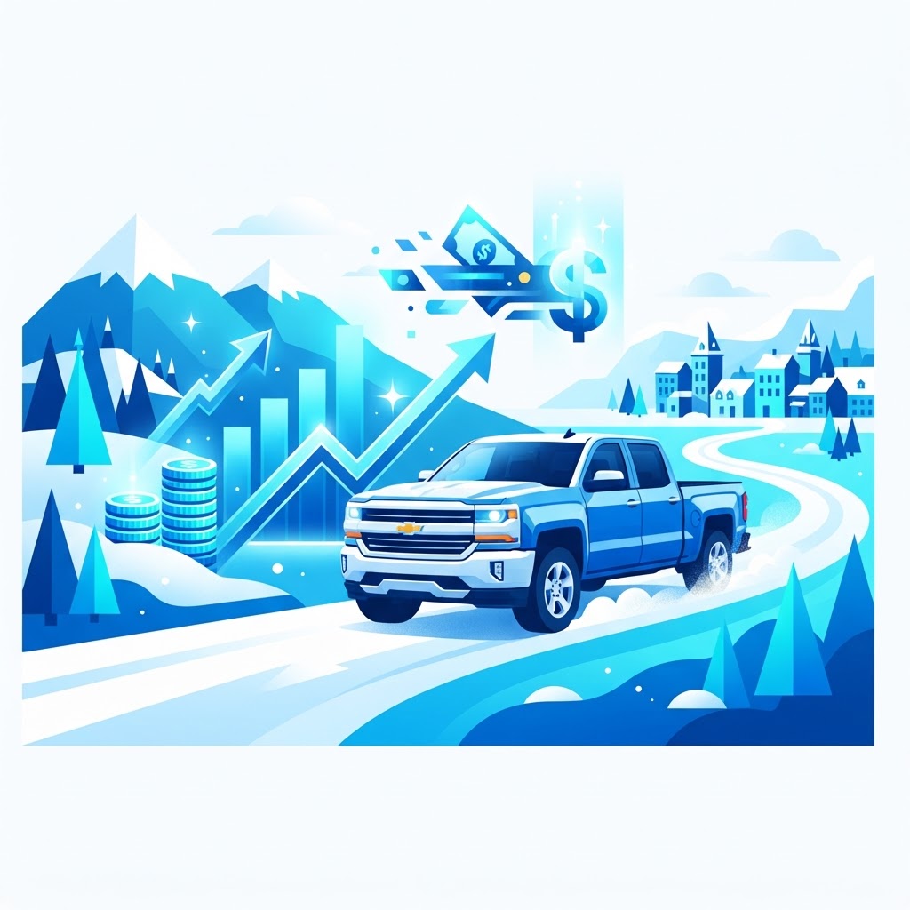 Illustration: Chevrolet Silverado usagé 2017-2024 Québec: camion robuste et crédit