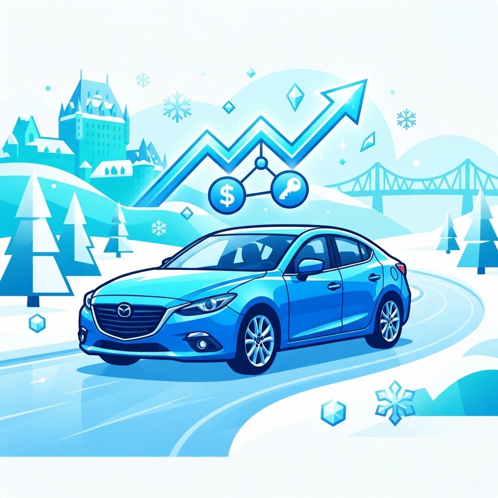 Illustration: Mazda3 usagée 2017-2023 au Québec : berline sportive et financement