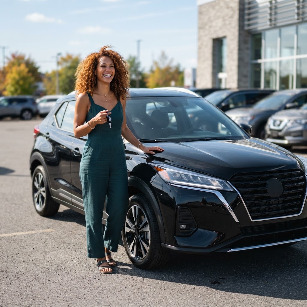 Illustration: Comment Sandra a obtenu un financement 2e chance pour son Nissan Kicks 2027