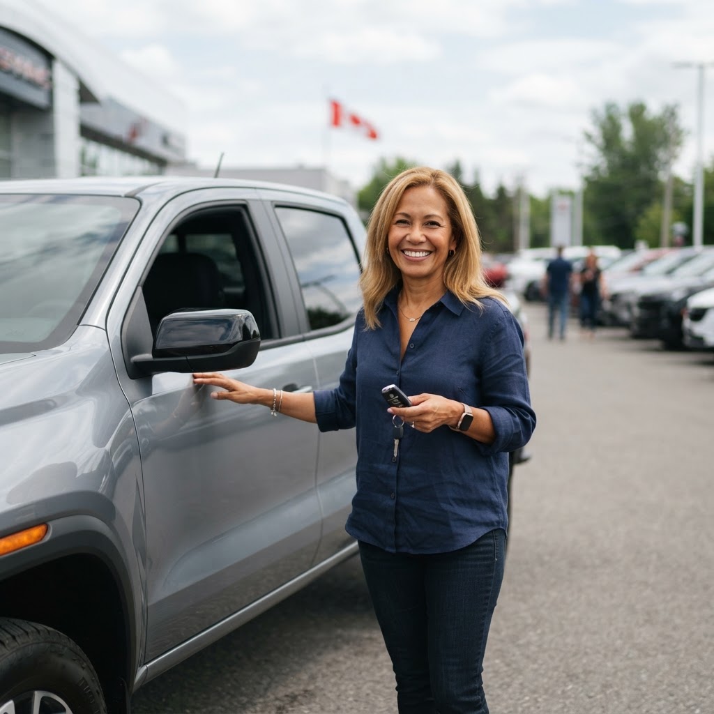 Illustration: # Isabelle obtient un financement 3e chance crédit pour son GMC Canyon 2022