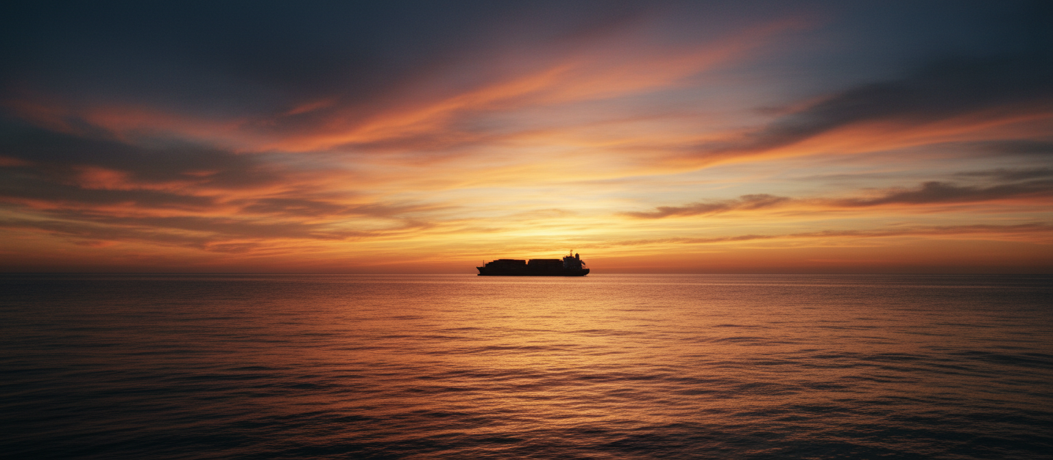 Global horizon at golden hour