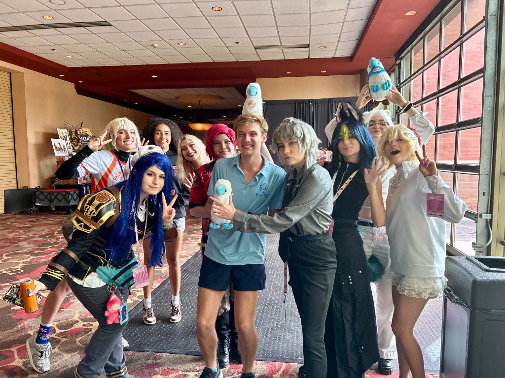 Group photo with the Boobys team at a convention