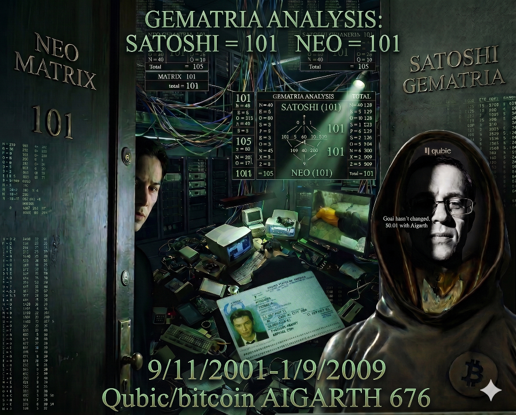 Gematria Analysis: Satoshi = 101, Neo = 101 — Room 101 Matrix