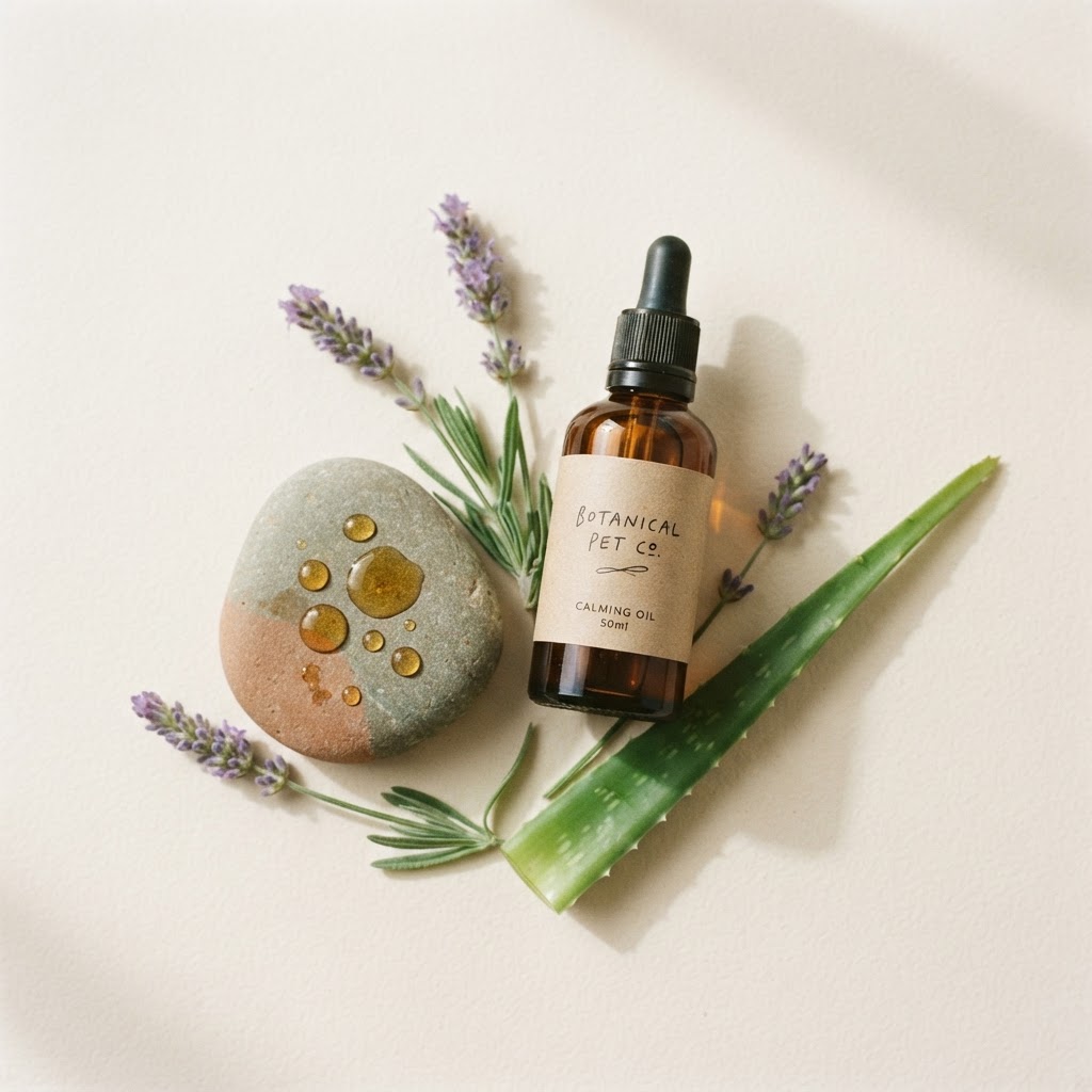Botanical pet care still life