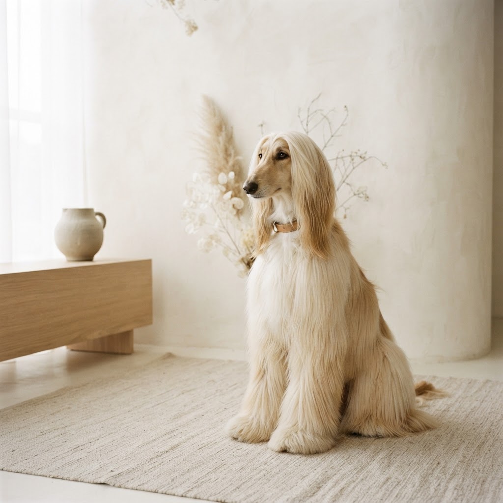 Luxury groomed coat editorial, light