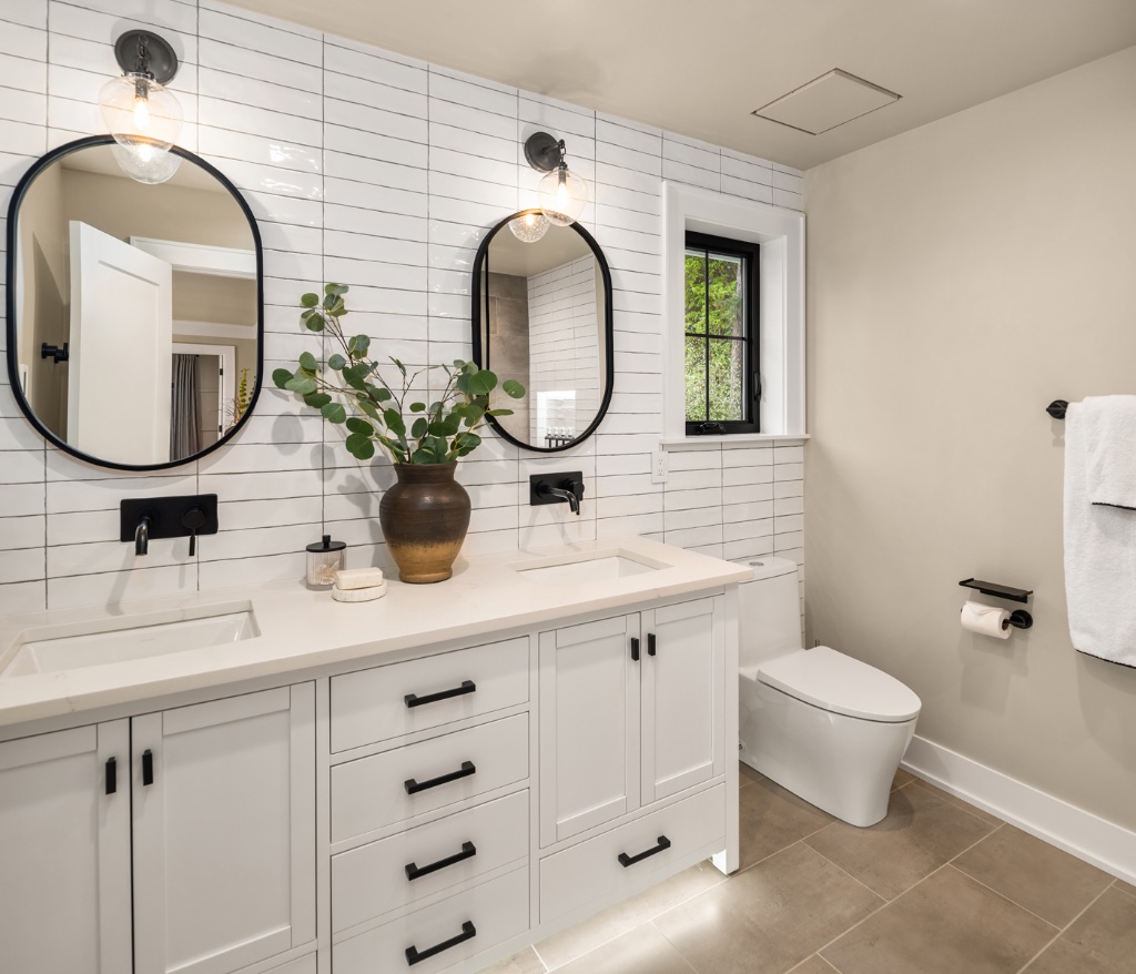 Finished luxury bathroom remodeling project in Renton, Washington