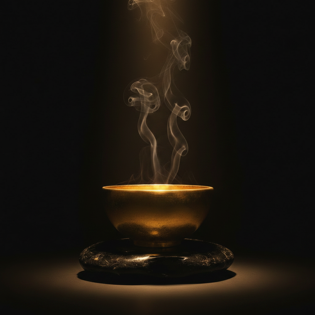 A whole golden bowl — sacred container for transformation